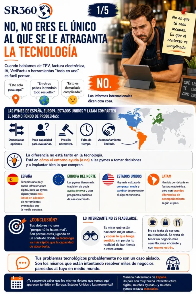 Comparativa internacional sobre los problemas de digitalización de las pymes en España, Europa, Estados Unidos y Latinoamérica.