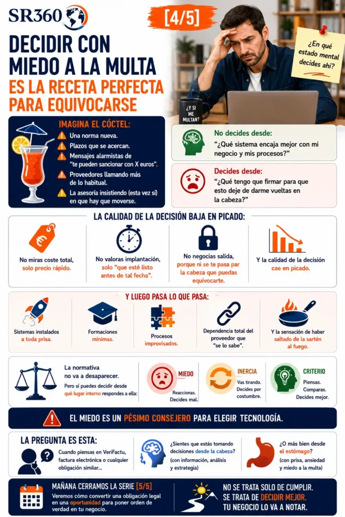 Los riesgos de elegir tecnología bajo presión normativa, urgencia y miedo a las sanciones en lugar de hacerlo con criterio.